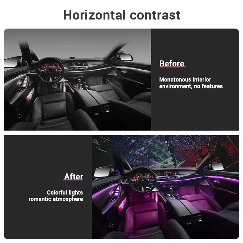 Автомобильный интерьер оптические акриловые полосы RGB декоративная окружающая