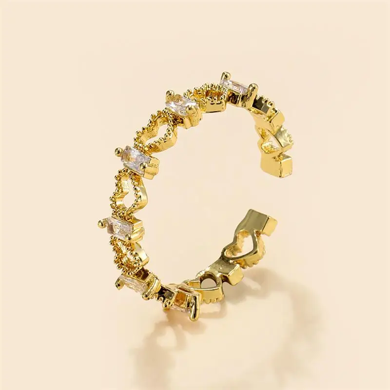 New Fashion Square Zircon Ring Creative Love Hollow Gold Ring Women's Jewelry Gift Accessories
New Fashion Square Zircon Ring Creative Love Hollow Gold Ring Women's Jewelry Gift Accessories