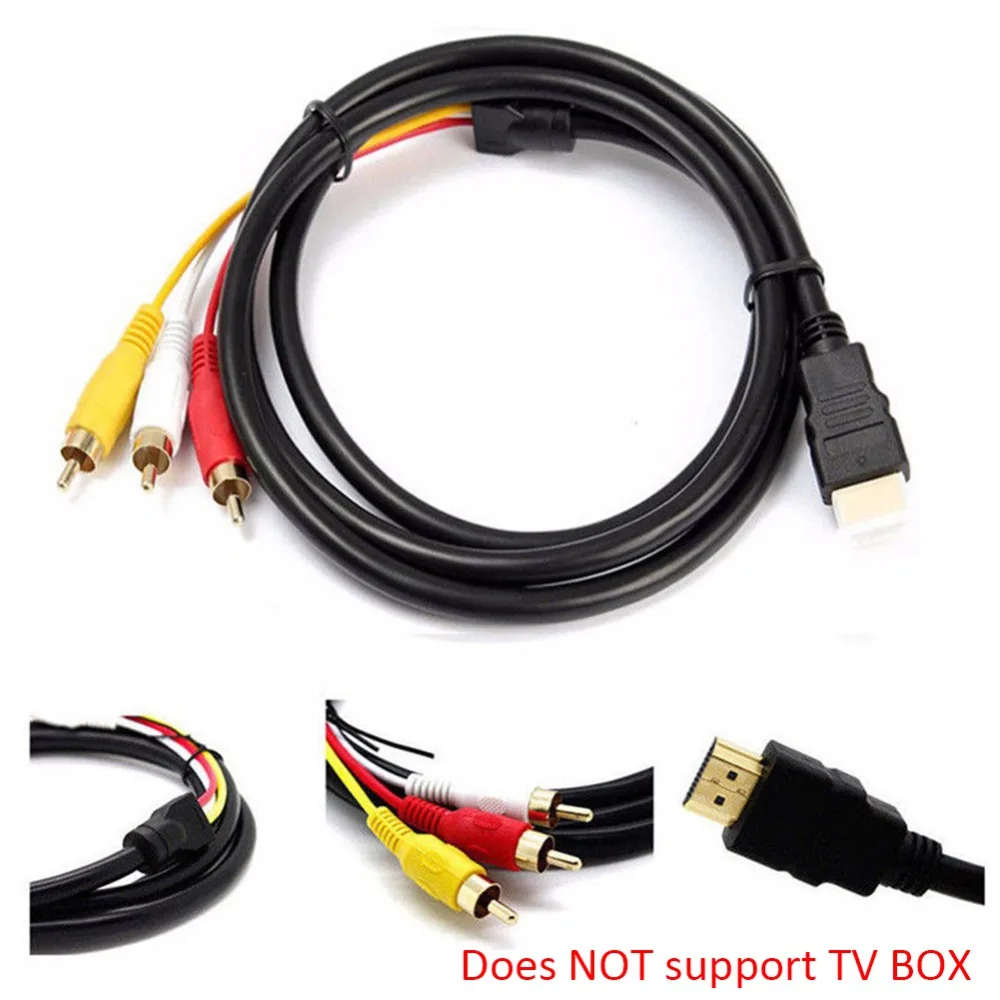 5 футов Видео Аудио AV компонент конвертер адаптер кабель HDMI-Совместимость с 3-RCA