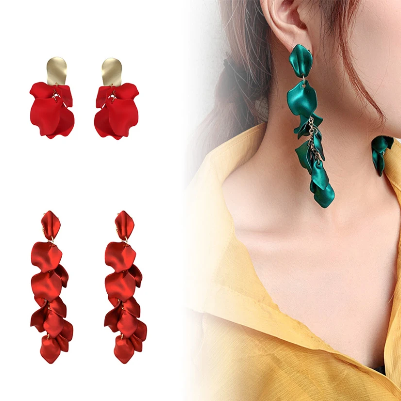 Long Earrings For Women Romantic Large Rose Petals Pendant Red Earrings For Teens Christmas Gift Accesories For Women Jewelry
Long Earrings For Women Romantic Large Rose Petals Pendant Red Earrings For Teens Christmas Gift Accesories For Women Jewelry
