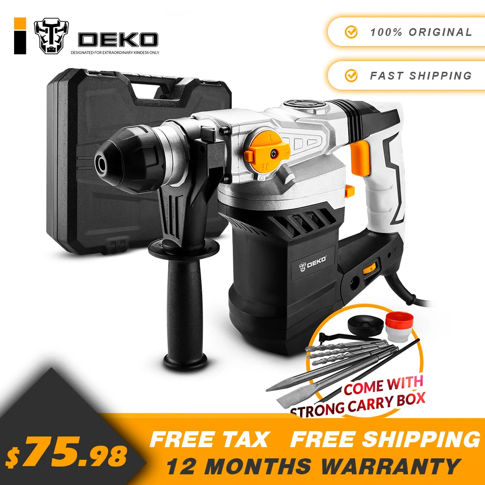 Многофункциональный вращающийся молоток DEKO DKRH32LD1 2000 Вт 220 В с BMC и 6 аксессуарами