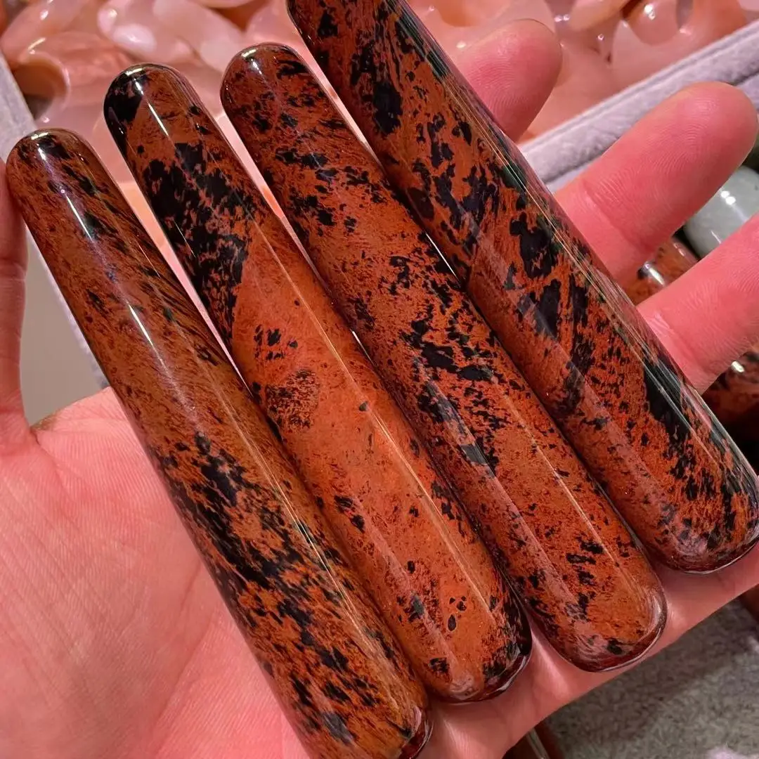 100mm Natural red obsidian quartz crystal therapeutic massage reiki stick massage stick stone
100mm Natural red obsidian quartz crystal therapeutic massage reiki stick massage stick stone