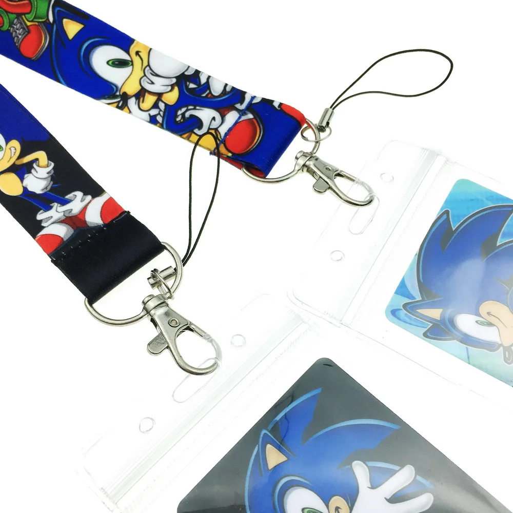 Классическая игра Sonic Lanyard ID держатель для карт и набор наклеек милый подарок