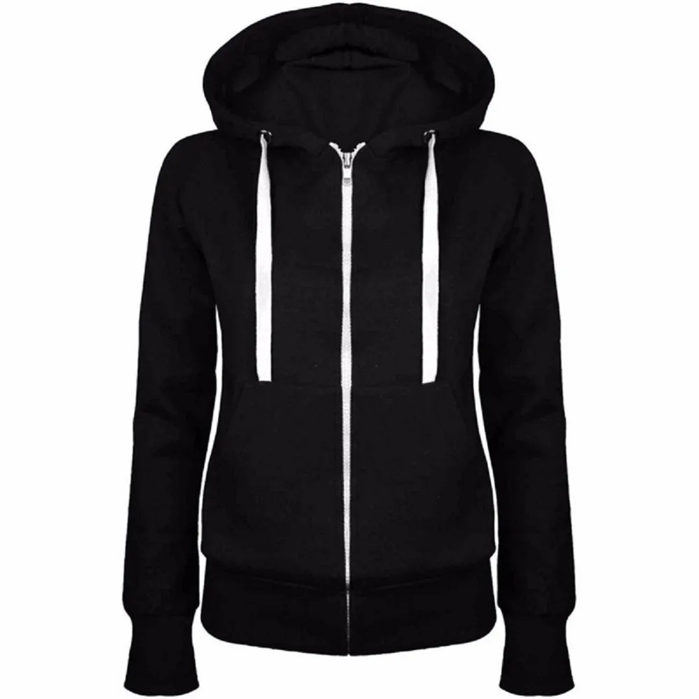 Solid Women Sweatshirt Hoodies Zipper Autumn Spring New Fashion Casual Black Hooded Sweatshirt Long Sleeve Coat Pullovers 
Solid Women Sweatshirt Hoodies Zipper Autumn Spring New Fashion Casual Black Hooded Sweatshirt Long Sleeve Coat Pullovers