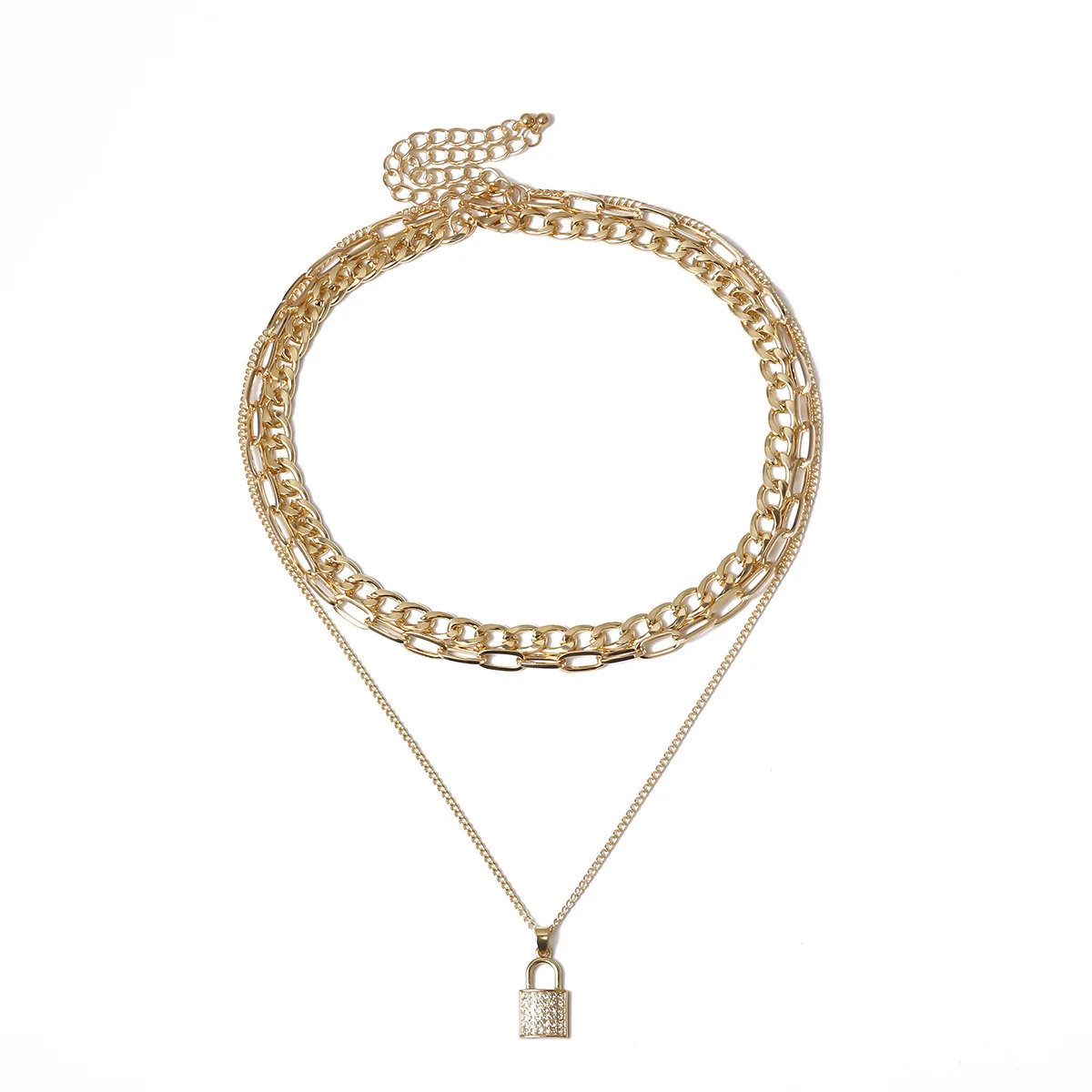 2021 Fashion Multilayer Metal Gold Silver Color Chain Necklace Crystal Lock Pendant Necklace for Women Jewelry Chain Necklace
2021 Fashion Multilayer Metal Gold Silver Color Chain Necklace Crystal Lock Pendant Necklace for Women Jewelry Chain Necklace