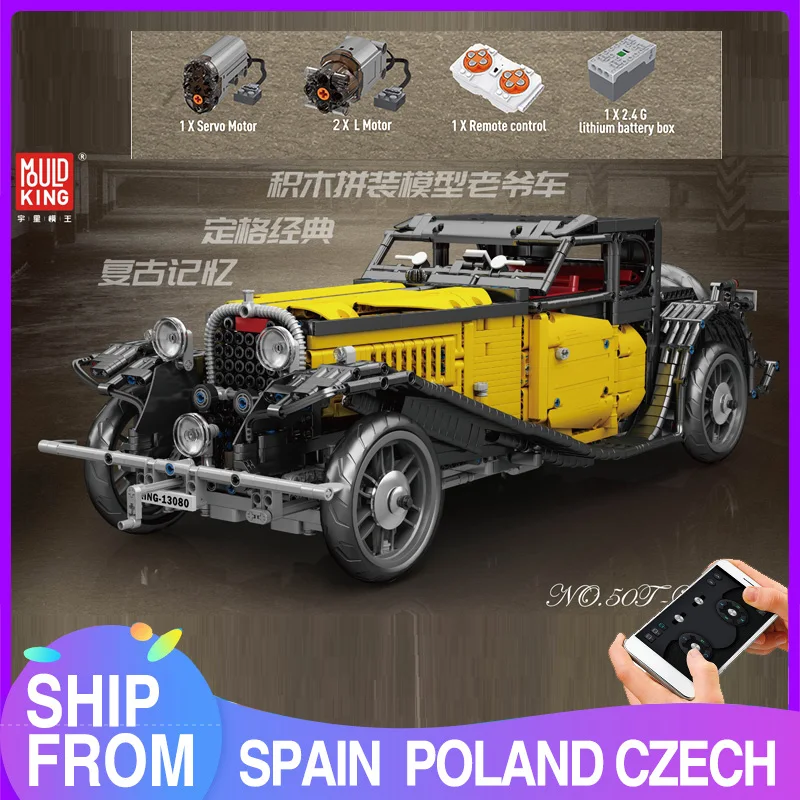MOULD KING 13080 Technical Remote Control Vintage Car Toys MOC T50 Classic Car Set Building Blocks Bricks Kids Christmas Gifts
MOULD KING 13080 Technical Remote Control Vintage Car Toys MOC T50 Classic Car Set Building Blocks Bricks Kids Christmas Gifts