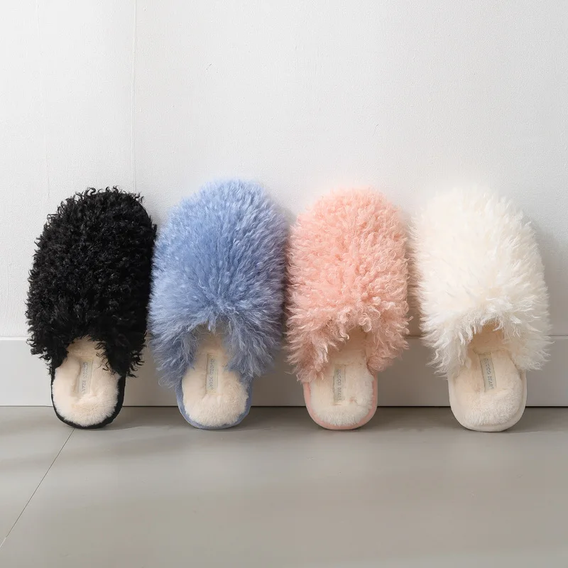 

LEOSOXS Women Slippers Home Cotton Shoes Winter Warm Fashion Casual Shoes Female Indoor Slipper Non-slip Plush Fuzzy Flat Cotton