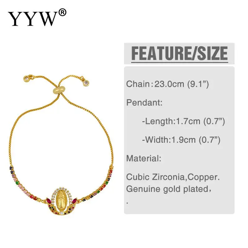YYW 2020 New Multicolor Virgin Mary Bracelets For Women Crystal Bracelets Pendant Gold Christian Jewelry virgen de guadalupe
YYW 2020 New Multicolor Virgin Mary Bracelets For Women Crystal Bracelets Pendant Gold Christian Jewelry virgen de guadalupe