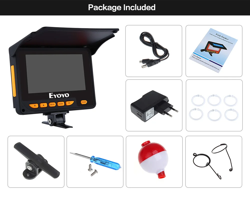 Eyoyo EF05PRO 30M Underwater Ice Fishing Camera 4.3"LCD 1000TVL Video Fish Finder 8500mAh Battery IR LED Camcorder for Fishing
Eyoyo EF05PRO 30M Underwater Ice Fishing Camera 4.3"LCD 1000TVL Video Fish Finder 8500mAh Battery IR LED Camcorder for Fishing