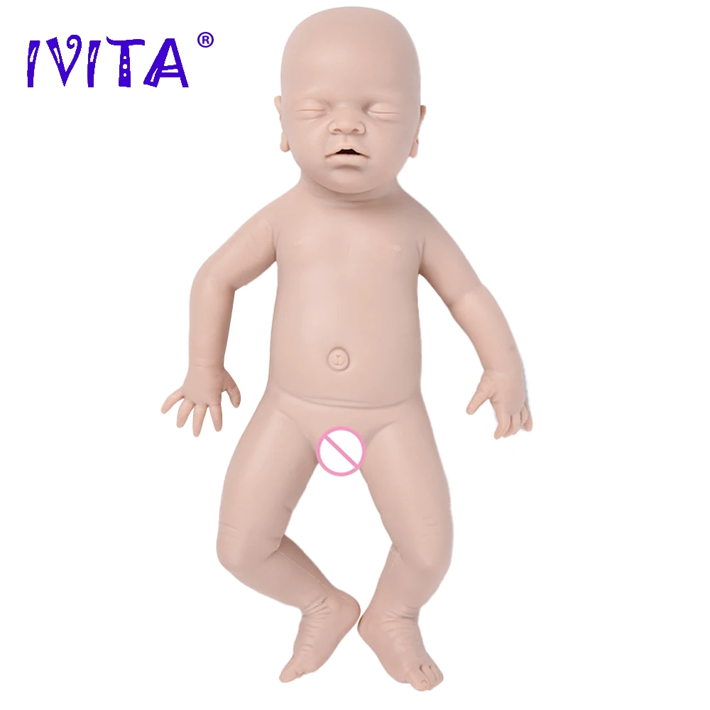 IVITA 100% силиконовая кукла для новорожденных неокрашенные незавершенные куклы