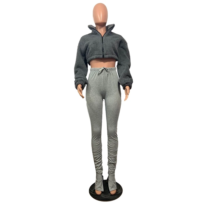 ZKYZWX Trendy Winter Clothes Women Two Piece Outfits Long Sleeve Velour Croped Coat and Sweatpants Lounge Wear Matching Sets
ZKYZWX Trendy Winter Clothes Women Two Piece Outfits Long Sleeve Velour Croped Coat and Sweatpants Lounge Wear Matching Sets