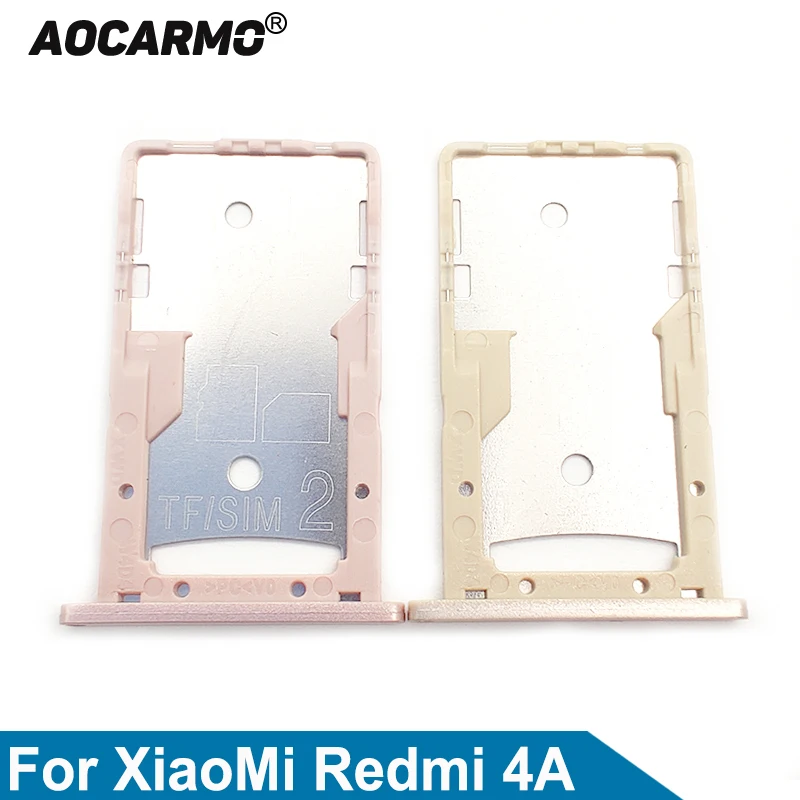 

Aocarmo Metal Plastic Nano Sim Card Tray MicroSD Slot Holder Replacement Part For XiaoMi Redmi 4A