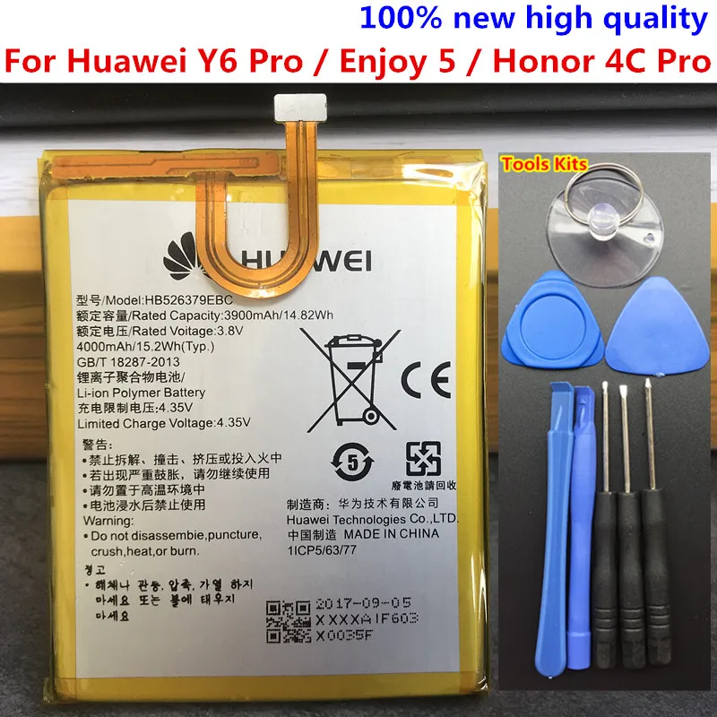New Original 4000mAh HB526379EBC Battery For Huawei Y6 Pro Enjoy 5 HONOR 4c pro TIT-L01 TIT-TL00 -CL00 TIT-CL10 CL10 TIT-UL00
New Original 4000mAh HB526379EBC Battery For Huawei Y6 Pro Enjoy 5 HONOR 4c pro TIT-L01 TIT-TL00 -CL00 TIT-CL10 CL10 TIT-UL00