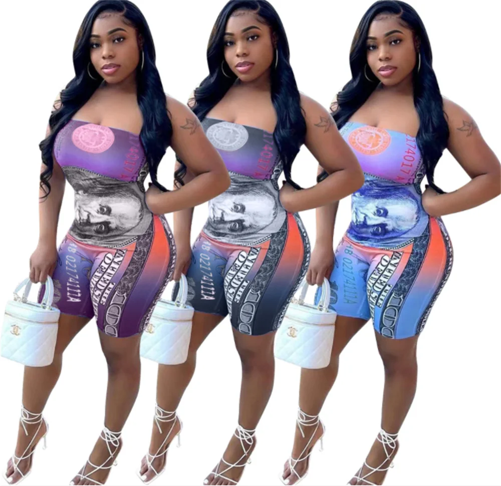 RStylish 2021 Summer Women Shorts Jumpsuits Strapless Fashion Dollar Print Sleeveless Nightclub Party Sexy Bodycon Lady Rompers 
RStylish 2021 Summer Women Shorts Jumpsuits Strapless Fashion Dollar Print Sleeveless Nightclub Party Sexy Bodycon Lady Rompers
