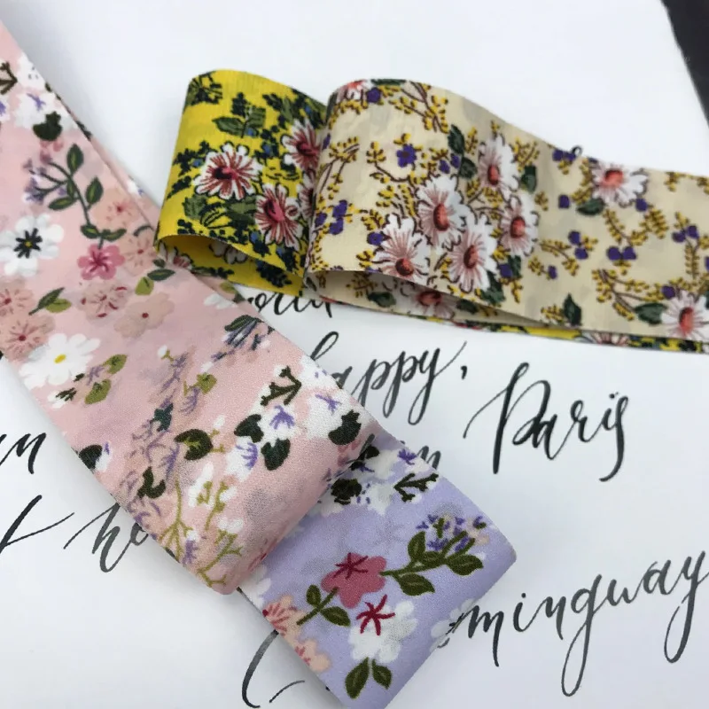 10 yards 25/40mm Colorful Floral Chiffon Ribbon Diy Headwear Material Gift Cake Flower Bandage Clothing Decor Accessories
10 yards 25/40mm Colorful Floral Chiffon Ribbon Diy Headwear Material Gift Cake Flower Bandage Clothing Decor Accessories