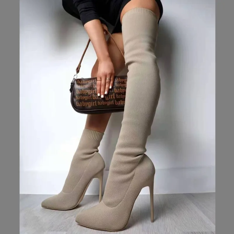 Women Over-the-knee Boots Female Pointed Toe Thin Heel Slip On Winter Ladies Footwear Sexy High Heels Long Boots Plus Size 43
Women Over-the-knee Boots Female Pointed Toe Thin Heel Slip On Winter Ladies Footwear Sexy High Heels Long Boots Plus Size 43