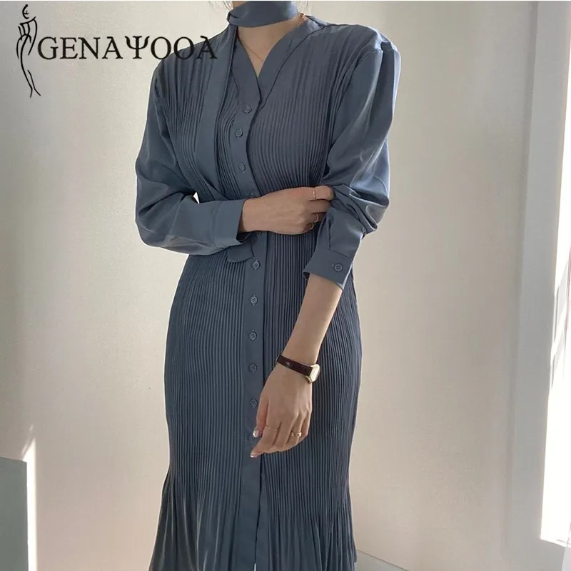Genayooa 2020 Autumn Spring Women Dress With Belt High Waist Office Ladies Black Dress Midi Elegant Party Vestidos Mujer Korean
Genayooa 2020 Autumn Spring Women Dress With Belt High Waist Office Ladies Black Dress Midi Elegant Party Vestidos Mujer Korean