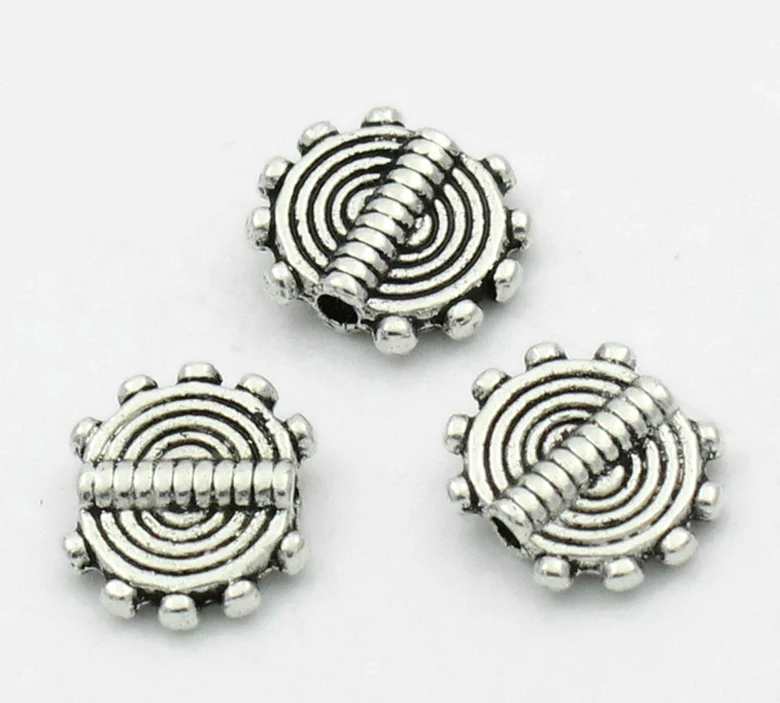 20PCs Handmade Zinc Alloy Spacer Beads Round Antique Silver Color Spiral Carved Beads DIY Making Bracelet Jewelry 10mm x 8.5mm 
20PCs Handmade Zinc Alloy Spacer Beads Round Antique Silver Color Spiral Carved Beads DIY Making Bracelet Jewelry 10mm x 8.5mm