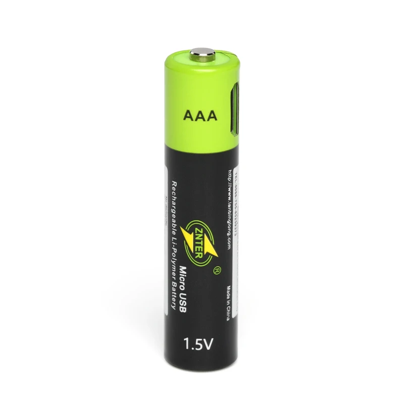 1 шт. перезаряжаемая батарея ZNTER 5 В AAA 600 мАч USB литий-полимерная аккумуляторная