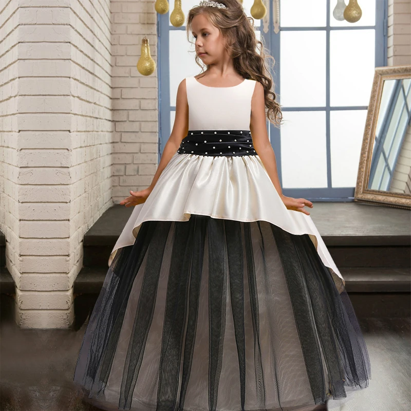 Белое Элегантное Длинное Вечернее Платье для девочек детские платья детское