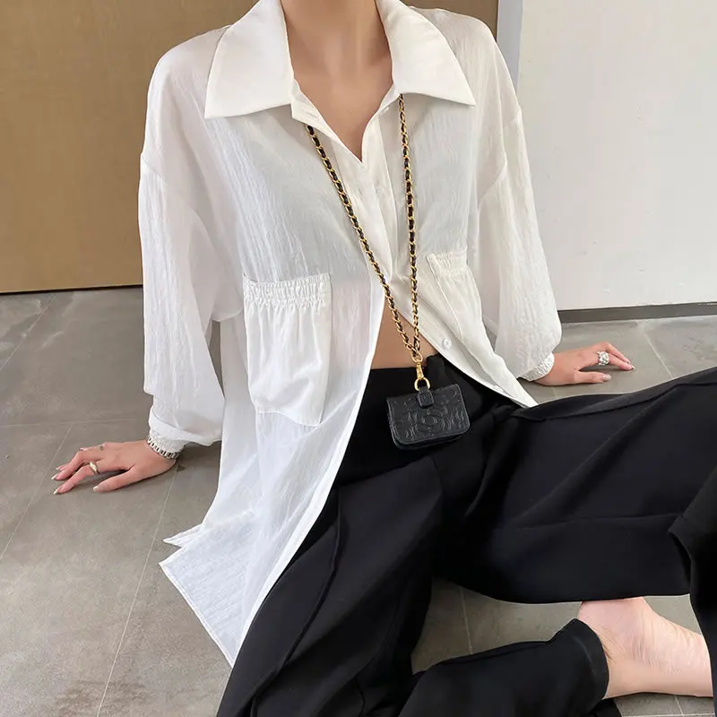 XITAO Summer New Women Casual Shirt Solid Color Simplicity Turn-down Collar Patchwork Folds Pocket Loose All-match Top WMD0966
XITAO Summer New Women Casual Shirt Solid Color Simplicity Turn-down Collar Patchwork Folds Pocket Loose All-match Top WMD0966