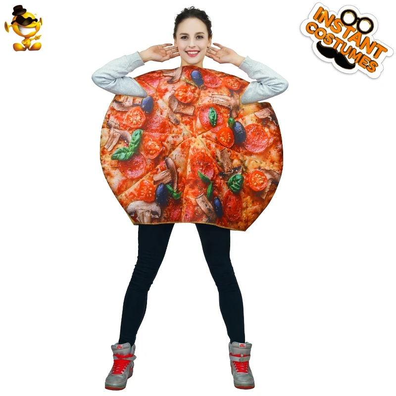 

Pizza Jumpsuit Funny Fast Food Costumes Halloween Couples Costume for Adults Mens Women Role Play Clothing