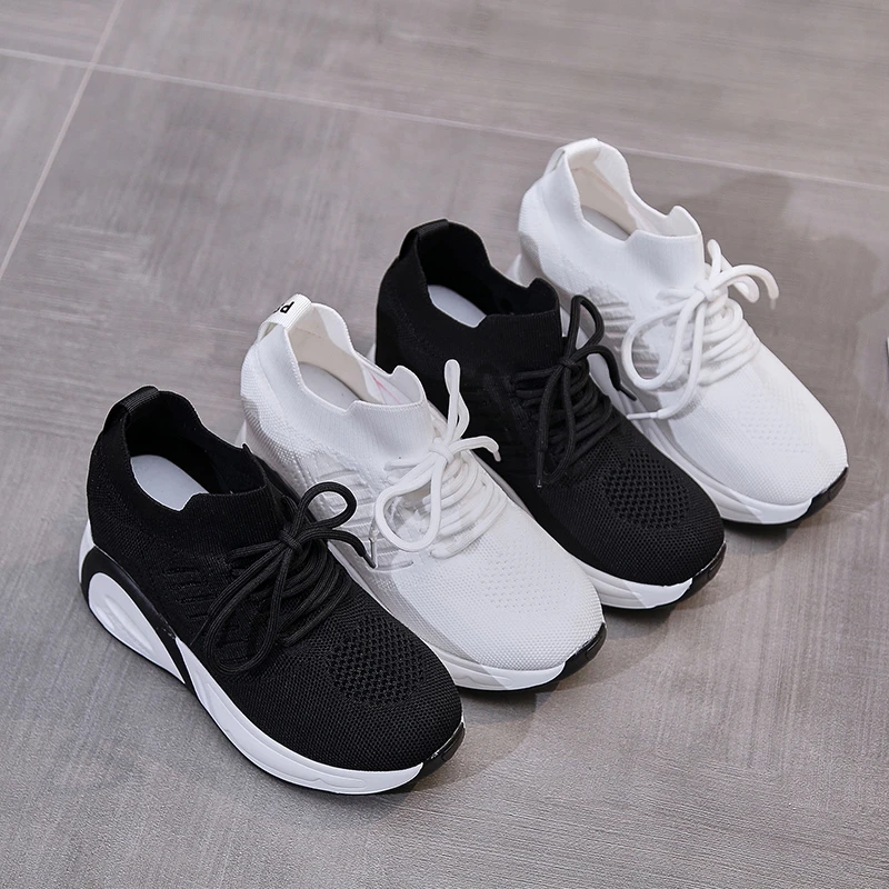 Women's stretch fabric inner heightening women's shoes fashion women's pointed toe lace-up platform Breathable sneakers
Women's stretch fabric inner heightening women's shoes fashion women's pointed toe lace-up platform Breathable sneakers