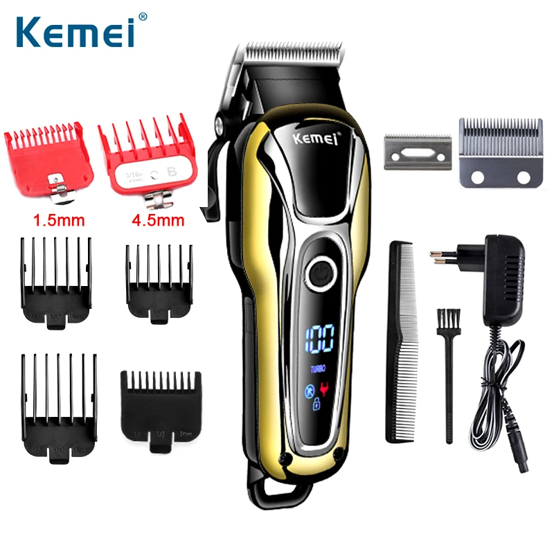 

Kemei 1990 Rechargeable Clipper Professional Hair Trimmer Men Electric Shaver Barber Hair Cutting Machine Haircut Accessories