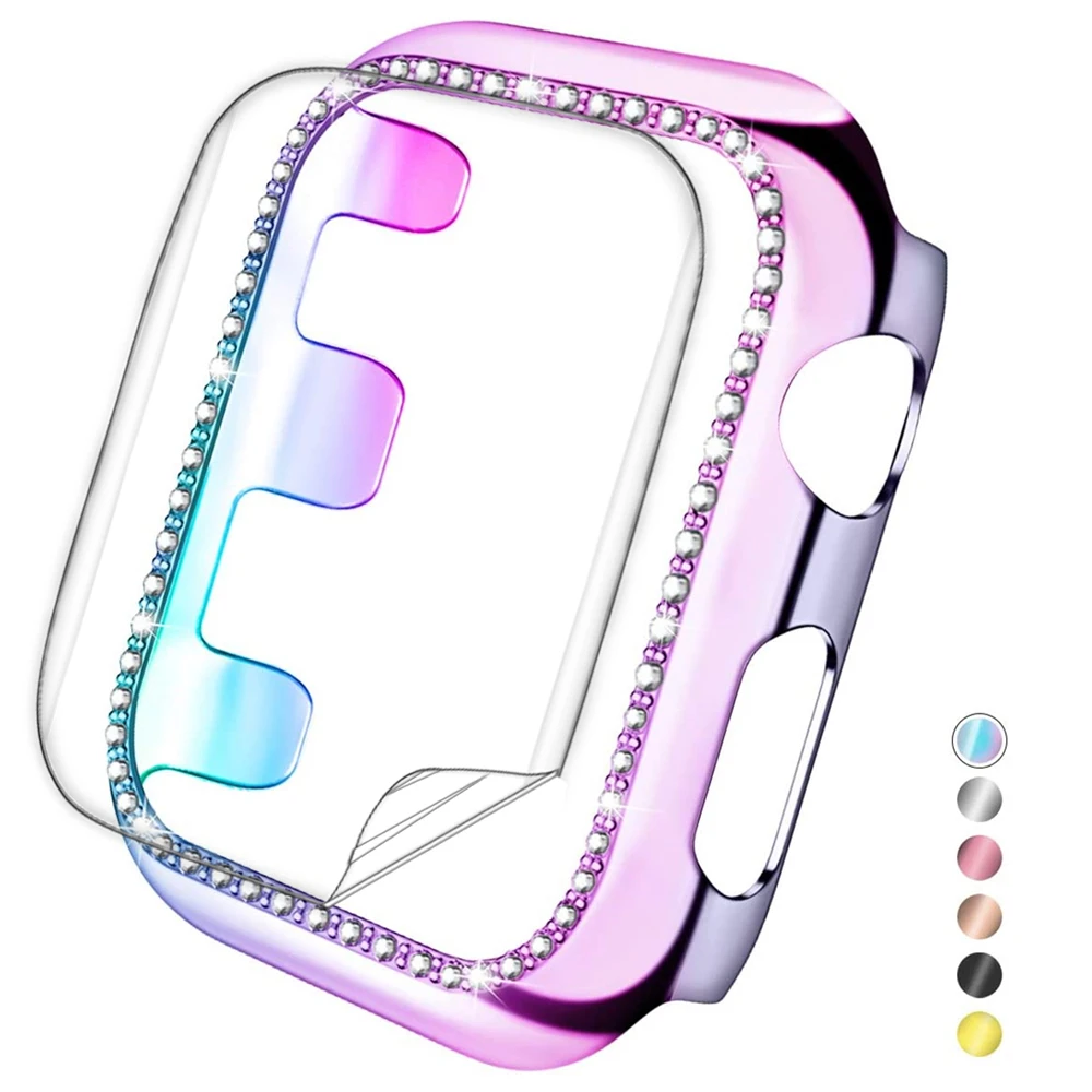 for apple watch case series 6 5 4 3 se 40mm 44mm Bling Crystal Diamonds cases with soft screen protector for iwatch 38mm 42mm 
for apple watch case series 6 5 4 3 se 40mm 44mm Bling Crystal Diamonds cases with soft screen protector for iwatch 38mm 42mm