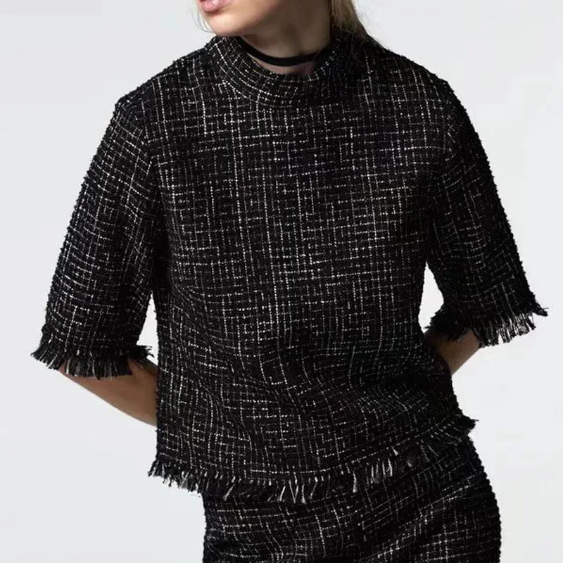 KUMSVAG Women ZA Autumn Casual Blouses Shirts Tops 2021 Plaid O-Neck Short Sleeve Female Fashion Street Top Blusas Clothes
KUMSVAG Women ZA Autumn Casual Blouses Shirts Tops 2021 Plaid O-Neck Short Sleeve Female Fashion Street Top Blusas Clothes