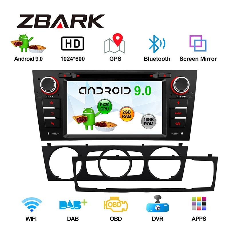 Android 9 0 ram 2GB 2DIN 7 "автомобильный DVD мультимедийный плеер для BMW E90 Sedan E91 Touring 2005 2006
