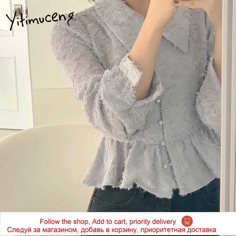 Yitimuceng Lace Chiffon Blouse Women Button Up Shirts Office Lady Long Sleeve Blue 2021 Spring Summer French Fashion New Tops
Yitimuceng Lace Chiffon Blouse Women Button Up Shirts Office Lady Long Sleeve Blue 2021 Spring Summer French Fashion New Tops