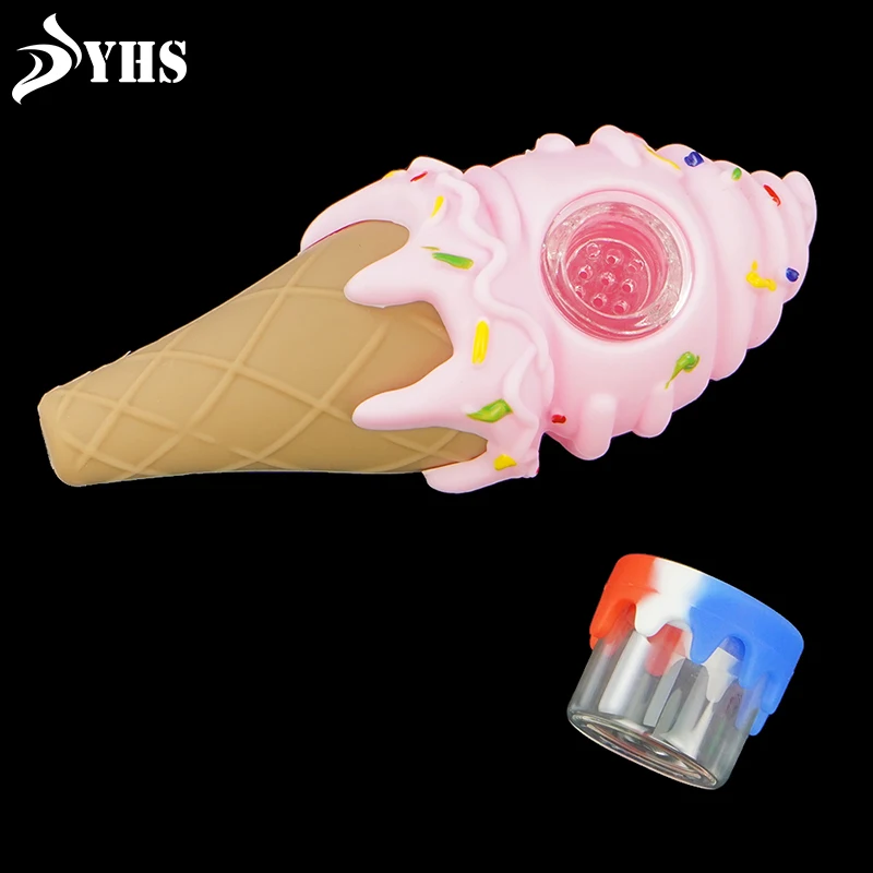 Pink Ice Cream Hand Pipe Cigarette Smoking Pipe + 6ml Plastics Small Box with Silicone Cover Oil Supplies
Pink Ice Cream Hand Pipe Cigarette Smoking Pipe + 6ml Plastics Small Box with Silicone Cover Oil Supplies