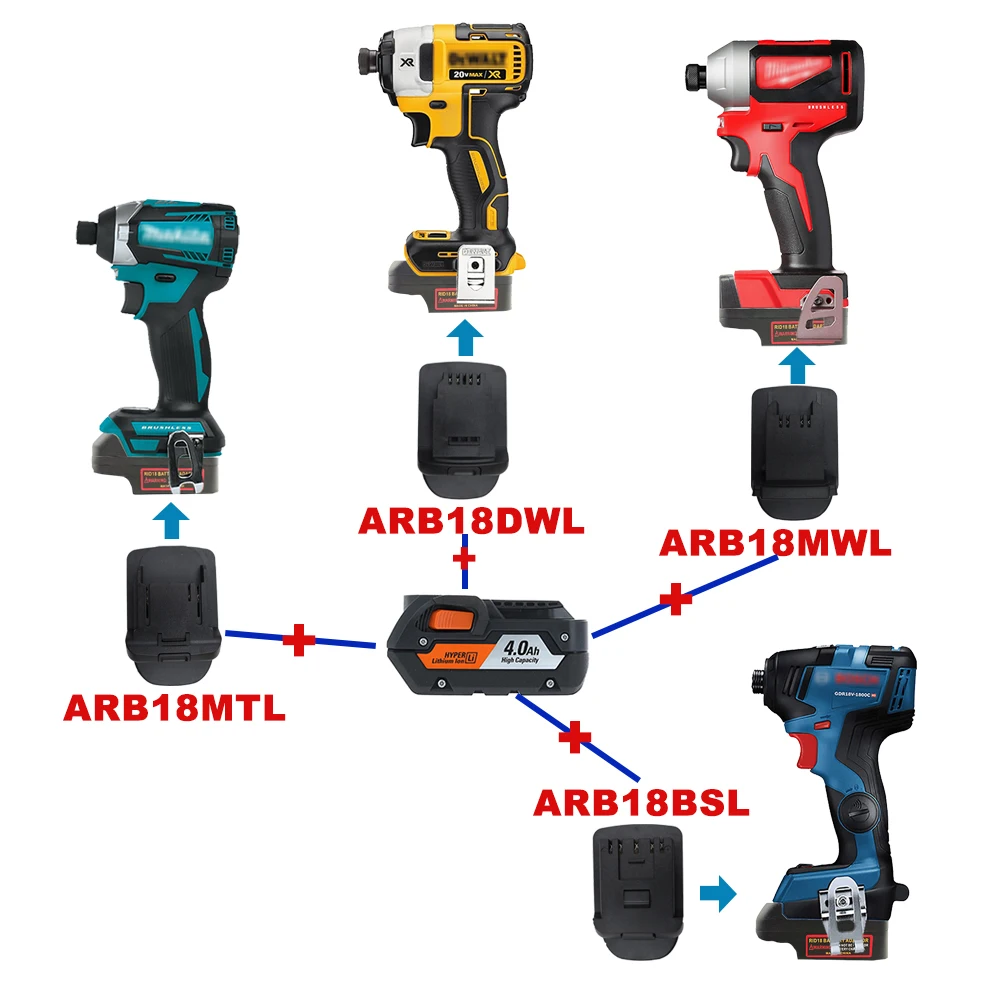 Adapter Converter ARB18DWL ARB18BSL ARB18MWL ARB18MTL Use Aeg RidGid Battery For Makita DeWalt For Bosch Milwaukee Lithium Tool
Adapter Converter ARB18DWL ARB18BSL ARB18MWL ARB18MTL Use Aeg RidGid Battery For Makita DeWalt For Bosch Milwaukee Lithium Tool
