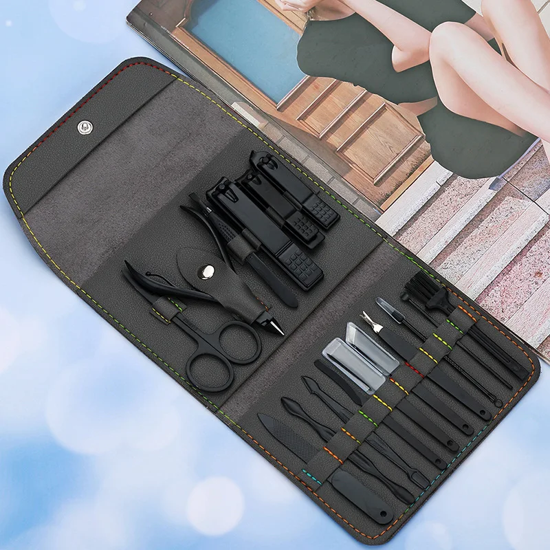 16Pcs Manicure Set Pedicure Scissor Tweezer Knife Utility Nail Clipper Eyebrow Clip Multifunction Stainless Steel Nail Care Tool 
16Pcs Manicure Set Pedicure Scissor Tweezer Knife Utility Nail Clipper Eyebrow Clip Multifunction Stainless Steel Nail Care Tool