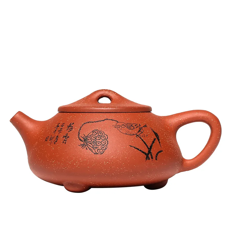 

Yixing Famous Handmade Teapot Dragon Blood Sandstone Scoop Pot Ball Hole Pot Kungfu Tea Set Household Teapot