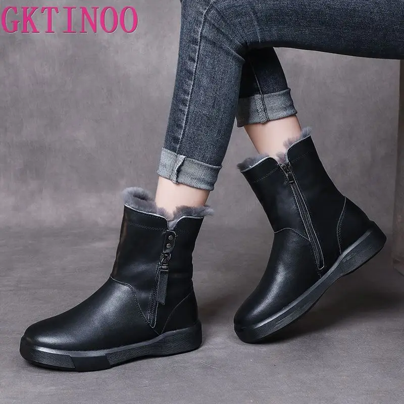 GKTINOO 2022 Fashion Winter Boots Women Genuine Leather Snow Boots Ankle Warm Boots Warm Platform Shoe Leather Thick Fur Booties
GKTINOO 2022 Fashion Winter Boots Women Genuine Leather Snow Boots Ankle Warm Boots Warm Platform Shoe Leather Thick Fur Booties