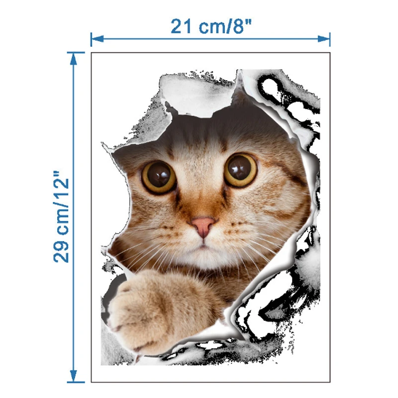 Removable Cat Wallpaper Sticker 3D Vivid Cute Wall Stickers Diy Decals Art PVC Mural for Toilet Living Room Decoration
Removable Cat Wallpaper Sticker 3D Vivid Cute Wall Stickers Diy Decals Art PVC Mural for Toilet Living Room Decoration