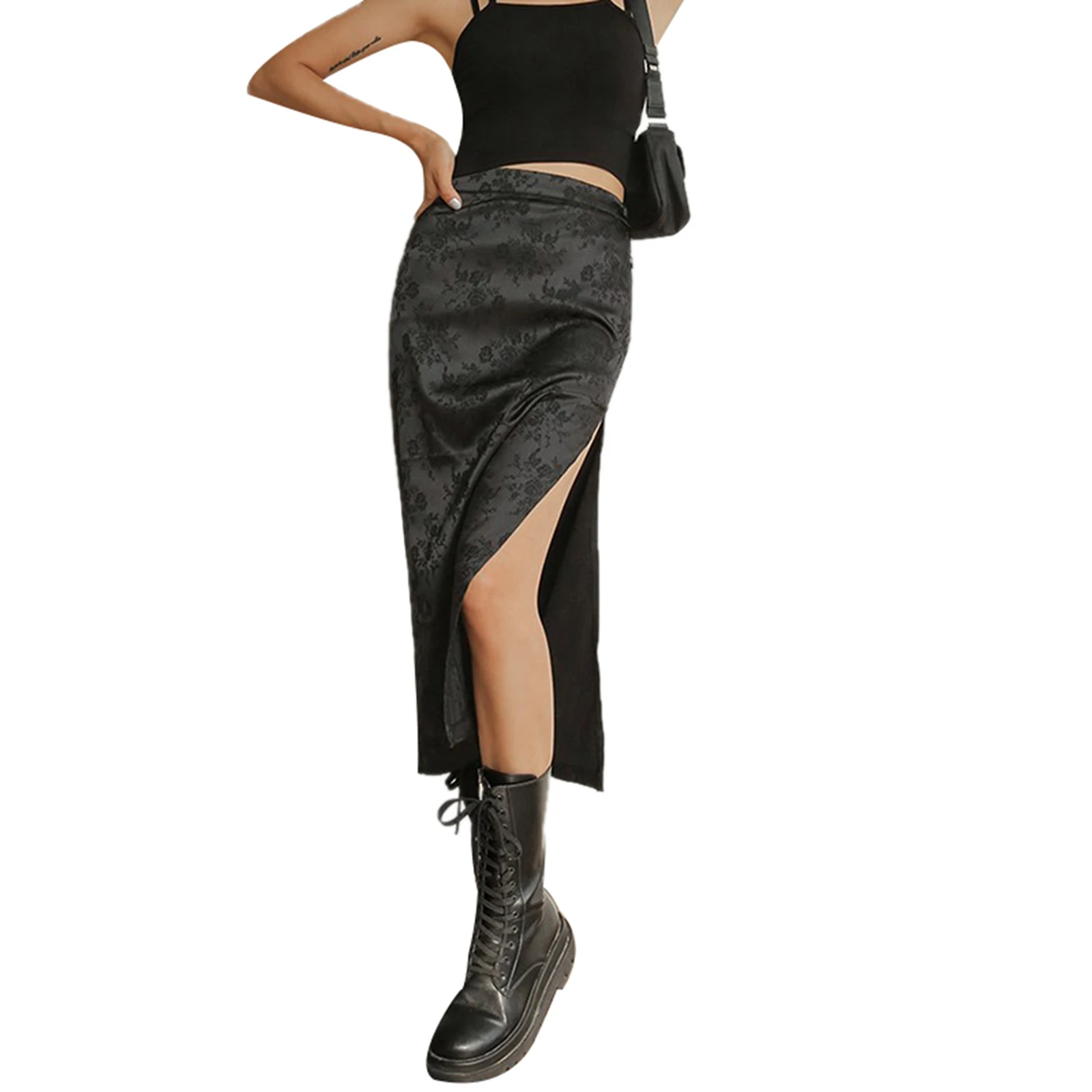 Women's Straight Midi Skirts, Gothic Floral Embroidery High Waist Side Split Long Skirts 2021 New Fashion
Women's Straight Midi Skirts, Gothic Floral Embroidery High Waist Side Split Long Skirts 2021 New Fashion