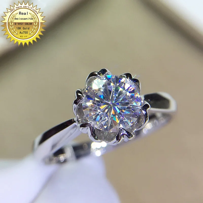 100%18K goldr ring 1ct DVVS moissanite ring Engagement&Wedding Jewellery with certificate 0039
100%18K goldr ring 1ct DVVS moissanite ring Engagement&Wedding Jewellery with certificate 0039