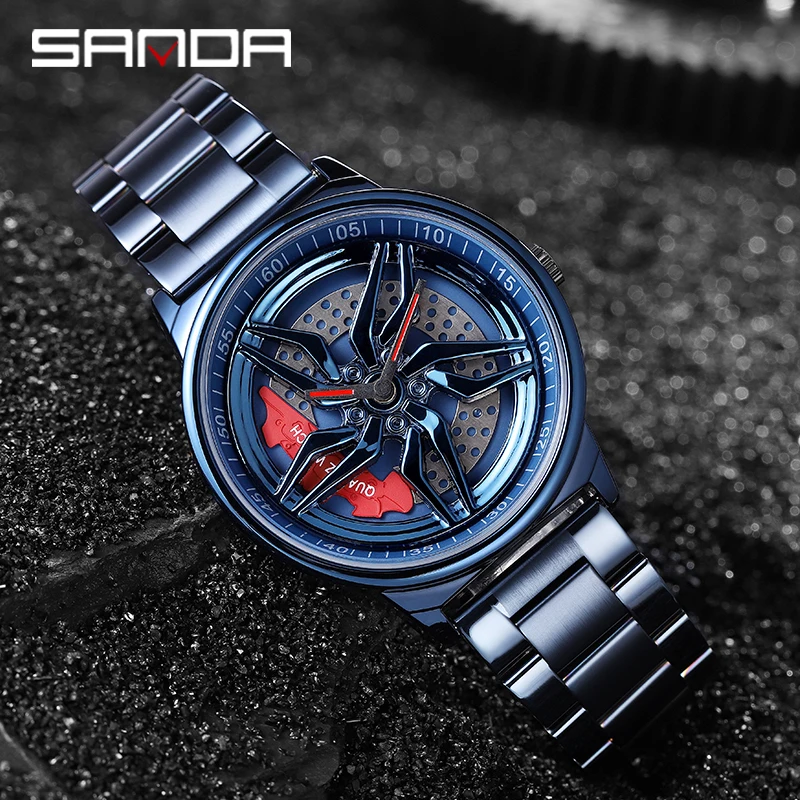 SANDA 2021 Unique 3D Model Rotating Wheel Watch Luxury Sports Waterproof Military Quartz Watch Sports Car Outer Ring Watch P1062
SANDA 2021 Unique 3D Model Rotating Wheel Watch Luxury Sports Waterproof Military Quartz Watch Sports Car Outer Ring Watch P1062