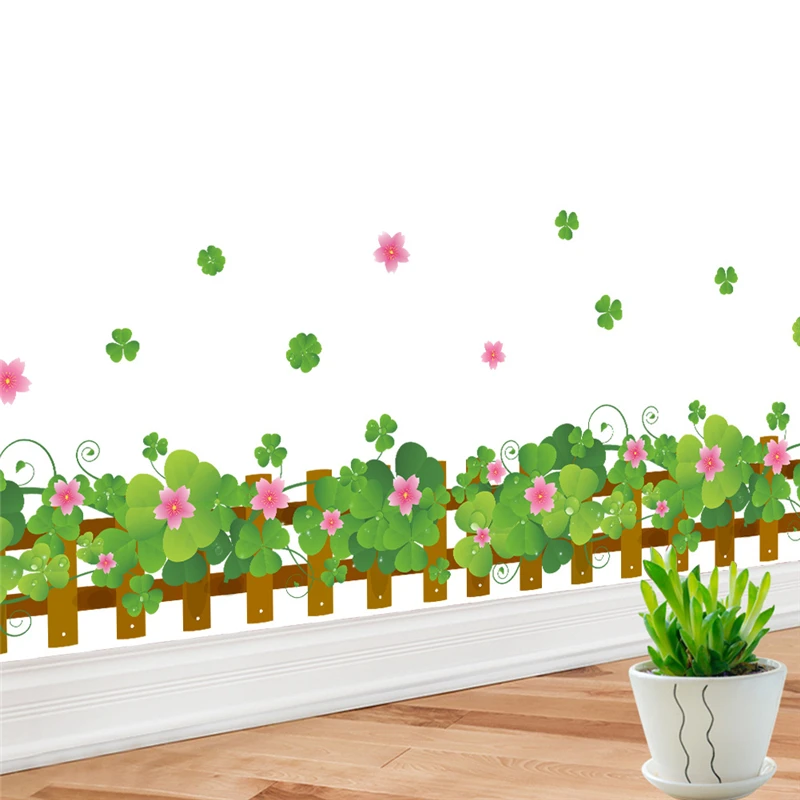 Clover Flower Fence Wall Stickers For Living Room Bedroom Home Decor 3d Baseboard Wall Mural Art Diy Pvc Glass Door Decal
Clover Flower Fence Wall Stickers For Living Room Bedroom Home Decor 3d Baseboard Wall Mural Art Diy Pvc Glass Door Decal