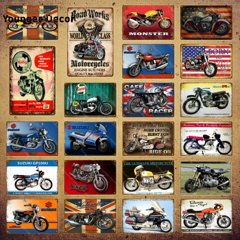 World Classic Motorcycles Metal Signs Cafe Racer Vintage Metal Plate Pub Club Home Wall Decor Motor Poster Retro Plaque YI-156
World Classic Motorcycles Metal Signs Cafe Racer Vintage Metal Plate Pub Club Home Wall Decor Motor Poster Retro Plaque YI-156