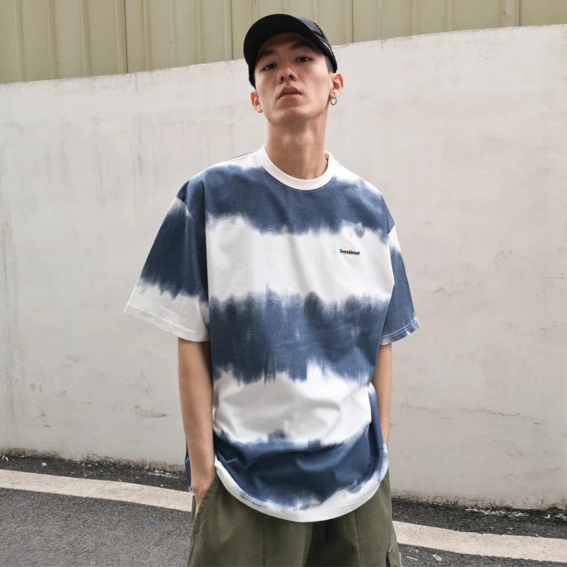 ELKMU Harajuku Gradient Tie Dye Stripe Tshirt 2021 Summer Short Sleeve Tops Tees Streetwear T-shirt Cotton Shirt Male HE634
ELKMU Harajuku Gradient Tie Dye Stripe Tshirt 2021 Summer Short Sleeve Tops Tees Streetwear T-shirt Cotton Shirt Male HE634