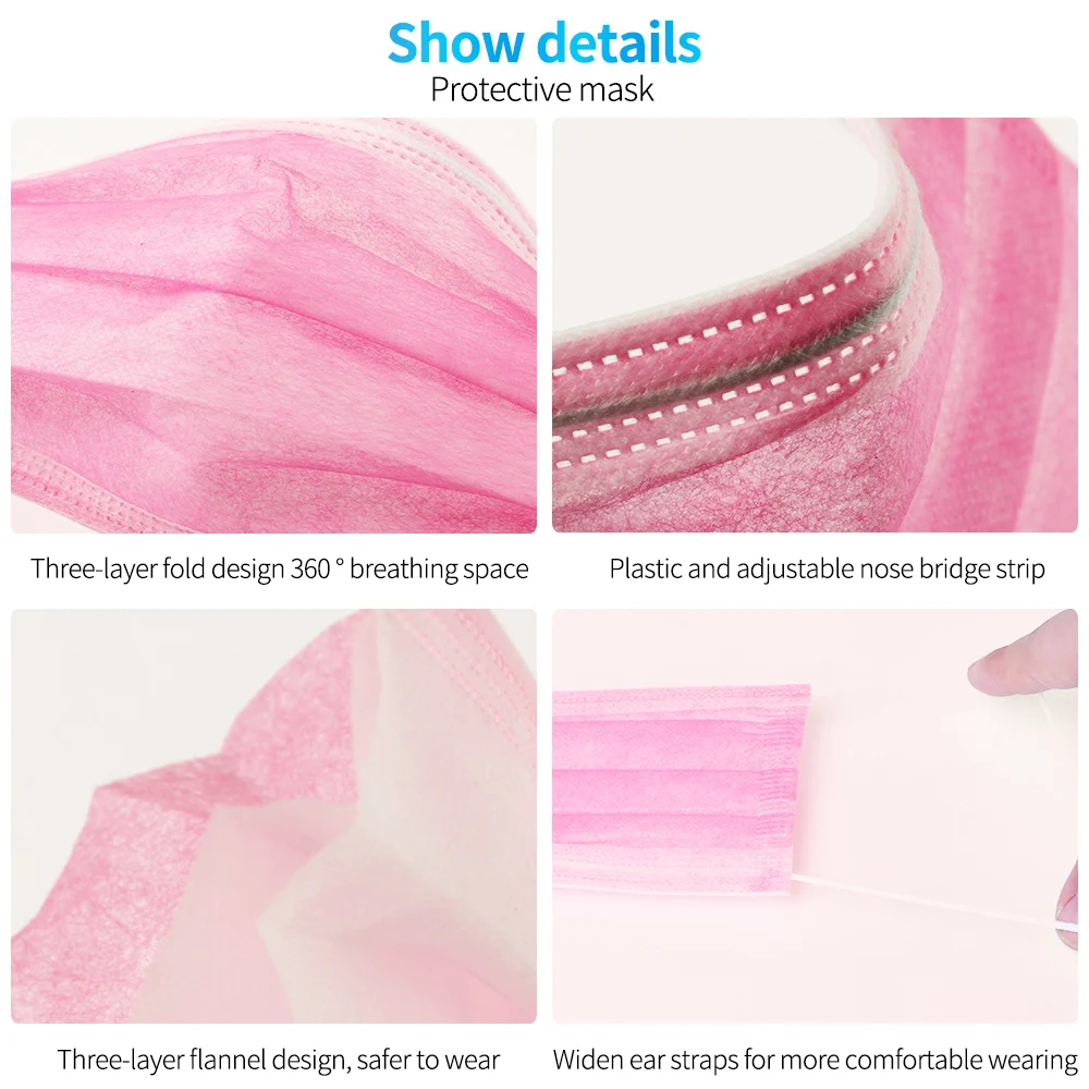 50pcs colorful Daily Disposable Masks 3 Layers Non Woven Melt Blown Three-layer face Mask Dust Filter Safety Mask Anti-Dust
50pcs colorful Daily Disposable Masks 3 Layers Non Woven Melt Blown Three-layer face Mask Dust Filter Safety Mask Anti-Dust