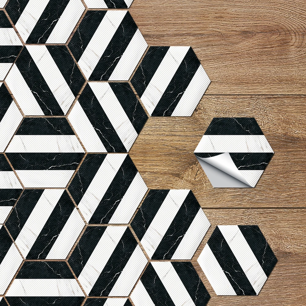 Modern Abstract Hexagon Floor Stickers Waterproof Tiles Bathroom Black And White Marble Line Decals
Modern Abstract Hexagon Floor Stickers Waterproof Tiles Bathroom Black And White Marble Line Decals