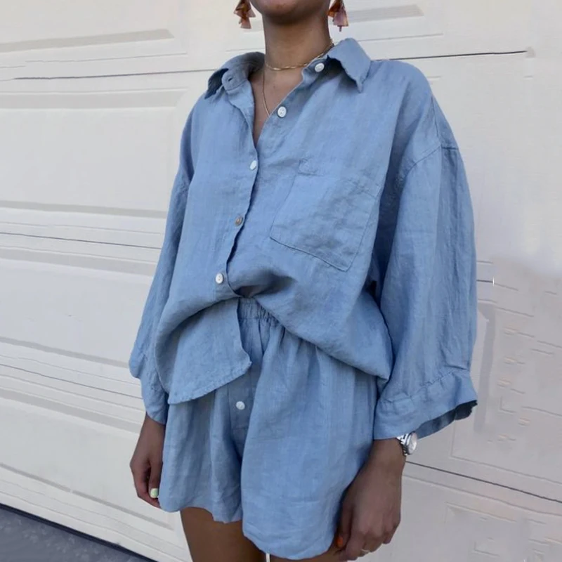 Lolipomme 2022 Summer Cotton Set Women Casual Two Pieces Long Sleeve T Shirts and High Waist Short Pants Solid Outfits Tracksuit
Lolipomme 2022 Summer Cotton Set Women Casual Two Pieces Long Sleeve T Shirts and High Waist Short Pants Solid Outfits Tracksuit