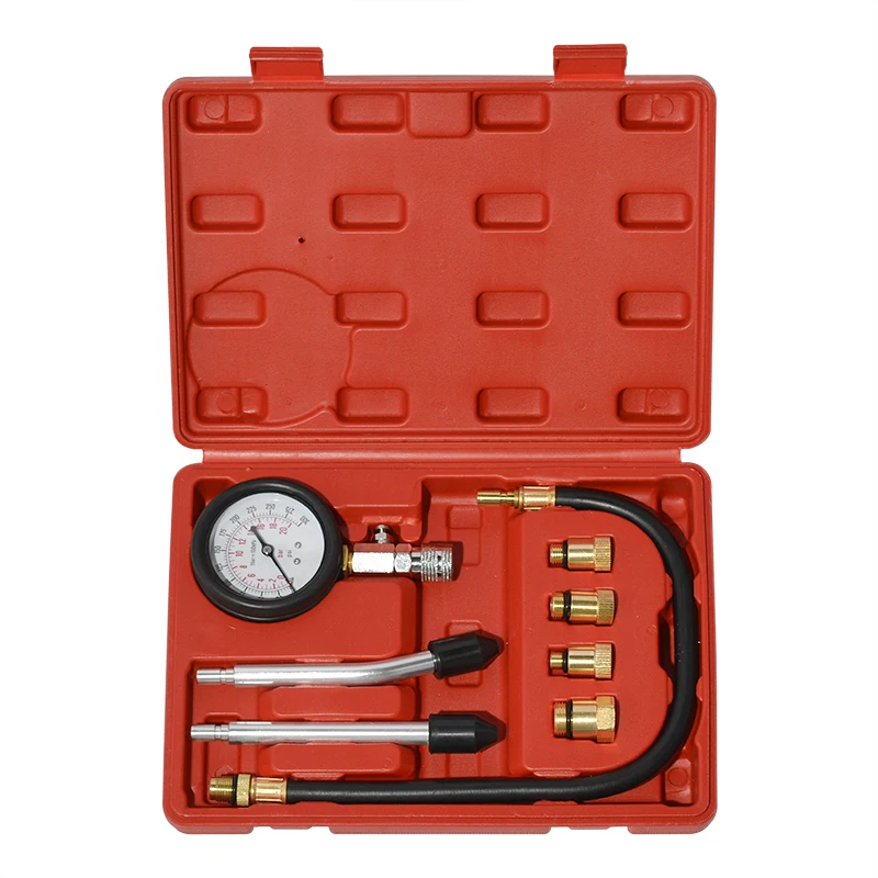 

8pcs Petrol Engine Pressure Gauge Tester Kit Set Compression Leakage Diagnostic Compressometer Tool For CAR Auto