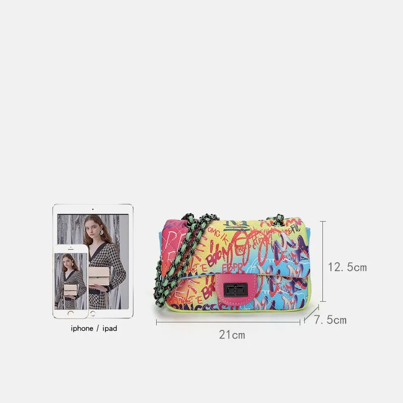 Fashion Women Graffiti Letter Messenger Bags Women Colorful Shoulder Bags Luxury Handbags Diamond Plaid 2020
Fashion Women Graffiti Letter Messenger Bags Women Colorful Shoulder Bags Luxury Handbags Diamond Plaid 2020