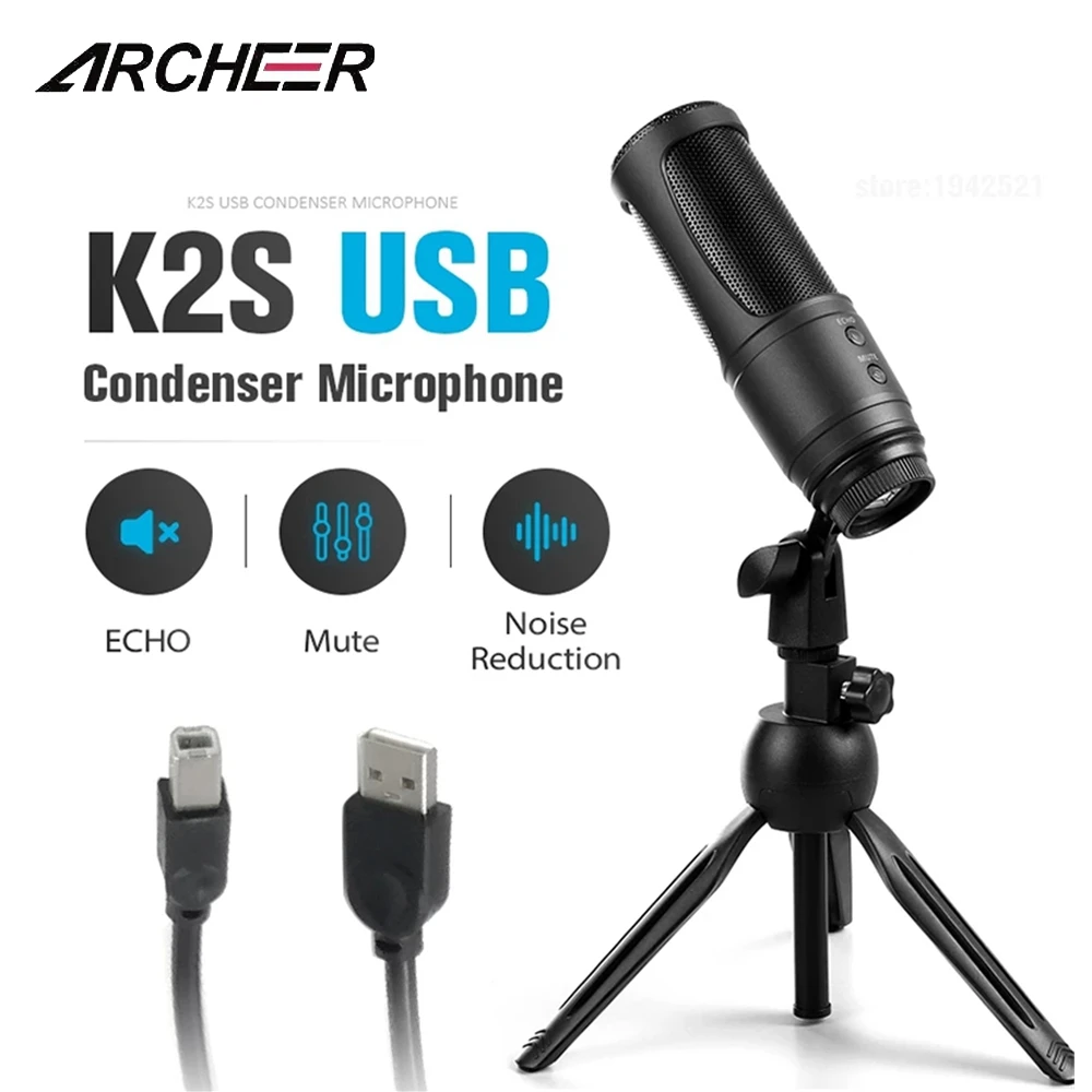 USB-микрофон ARCHEER K2S, игровой Трипод для прямой трансляции, профессиональный конденсаторный настольный компьютер для MAC, записывающий онлайн-...
USB-микрофон ARCHEER K2S, игровой Трипод для прямой трансляции, профессиональный конденсаторный настольный компьютер для MAC, записывающий онлайн-...